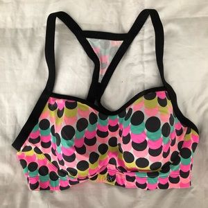 VS racer back sports bra 34D black & multi color